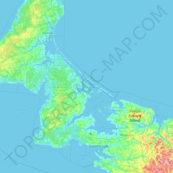 Carte topographique Lennox Island, altitude, relief