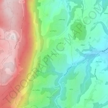 Carte topographique Bessine, altitude, relief