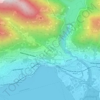 Carte topographique Costa, altitude, relief
