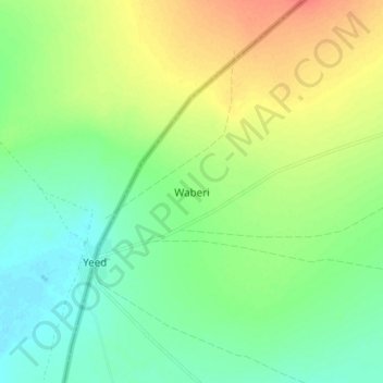 Carte topographique Waberi, altitude, relief