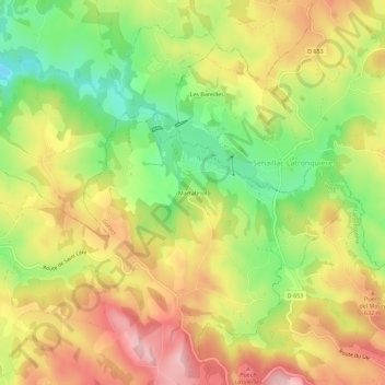Carte topographique Martabriol, altitude, relief