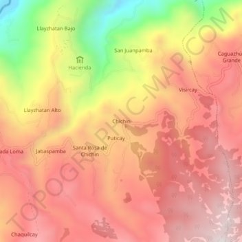 Carte topographique Chichin, altitude, relief