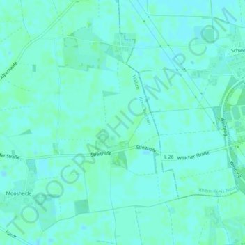 Carte topographique Streithöfe, altitude, relief