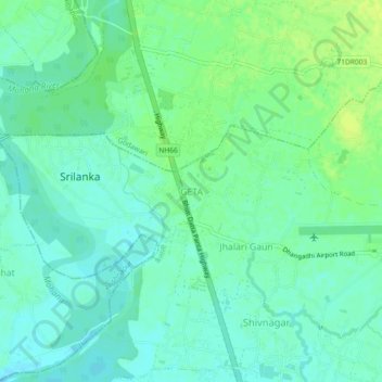 Carte topographique GETA, altitude, relief