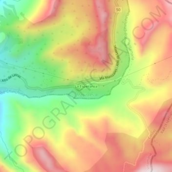 Carte topographique La Esperanza, altitude, relief