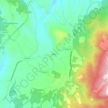 Carte topographique Viepri, altitude, relief