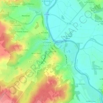 Carte topographique Le Clos Paille, altitude, relief