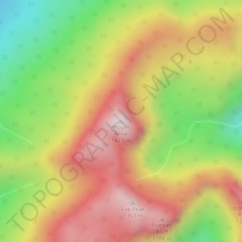 Carte topographique Mount Anne, altitude, relief