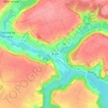Carte topographique Pondron, altitude, relief