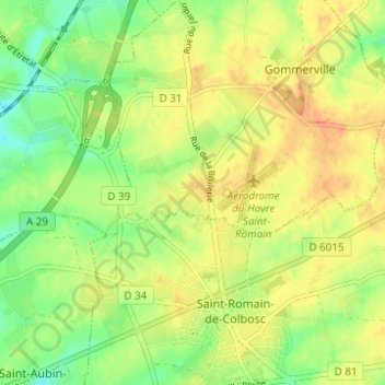 Carte topographique Rebomard, altitude, relief