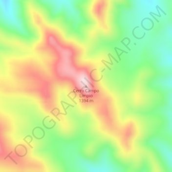Carte topographique Cerro Campo Limpio, altitude, relief