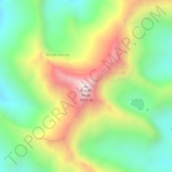 Carte topographique Borah Peak, altitude, relief
