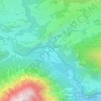 Carte topographique Lessern, altitude, relief