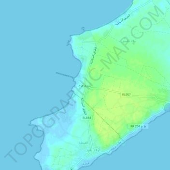 Carte topographique Sidi Frej, altitude, relief