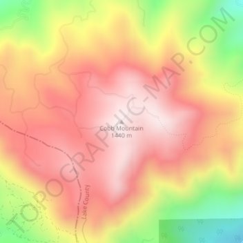 Carte topographique Cobb Mountain, altitude, relief