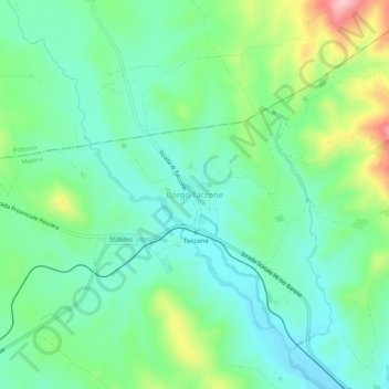 Carte topographique Borgo Taccone, altitude, relief