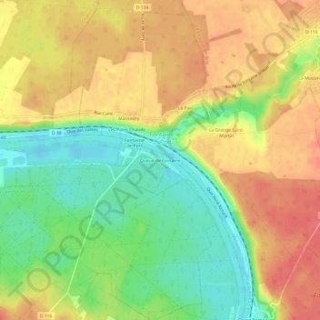 Carte topographique Queue de Fontaine, altitude, relief
