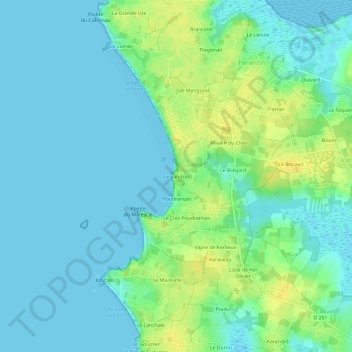 Carte topographique Le Landrin, altitude, relief