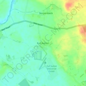 Carte topographique Full Sutton, altitude, relief