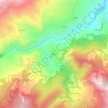 Carte topographique Cecciola, altitude, relief
