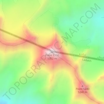 Carte topographique Point 5350, altitude, relief
