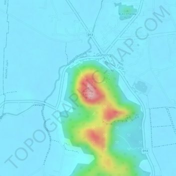 Carte topographique Gunung Panchor, altitude, relief