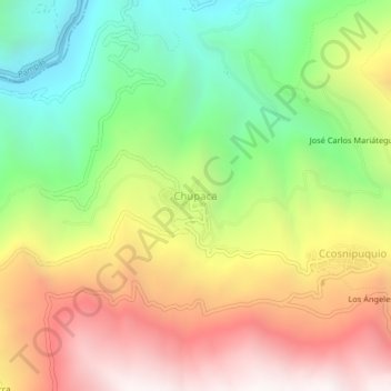Carte topographique Chupaca, altitude, relief