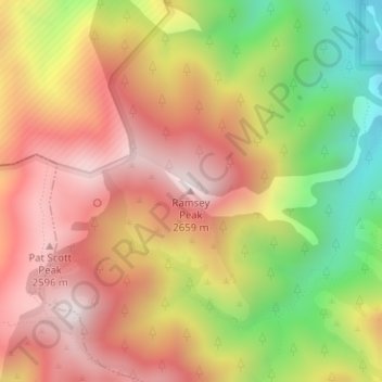 Carte topographique Ramsey Peak, altitude, relief