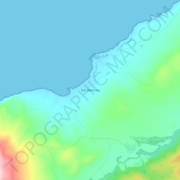 Carte topographique Sidi Mechreg, altitude, relief