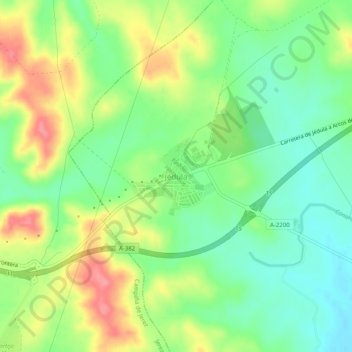 Carte topographique Jédula, altitude, relief
