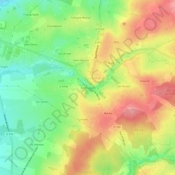 Carte topographique Saint-Léger, altitude, relief
