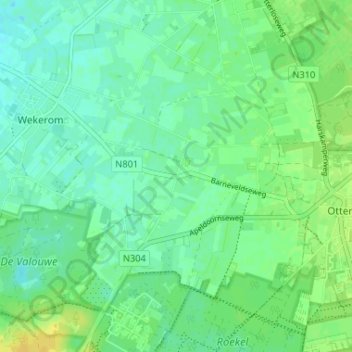 Carte topographique Eschoten, altitude, relief