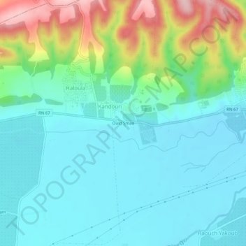 Carte topographique Ould Sman, altitude, relief