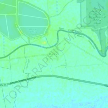 Carte topographique Río Rico, altitude, relief