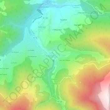 Carte topographique Le Village, altitude, relief