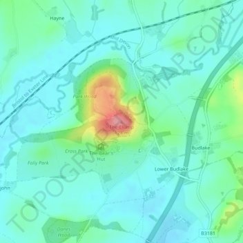 Carte topographique The Clump, altitude, relief