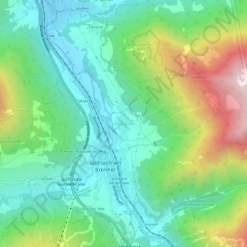 Carte topographique Mauern, altitude, relief