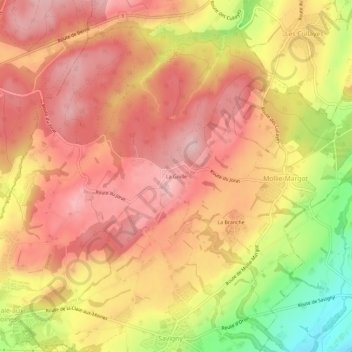 Carte topographique La Goille, altitude, relief
