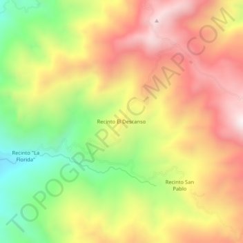 Carte topographique Recinto El Descanso, altitude, relief