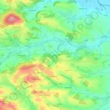 Carte topographique Koth, altitude, relief