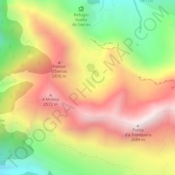 Carte topographique Circo de Samán, altitude, relief