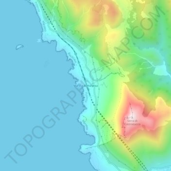 Carte topographique Marina di Maratea, altitude, relief