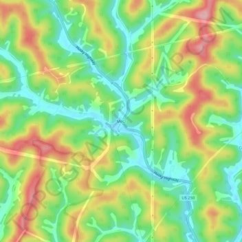 Carte topographique Metz, altitude, relief