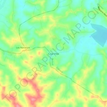 Carte topographique Casa Vieja, altitude, relief