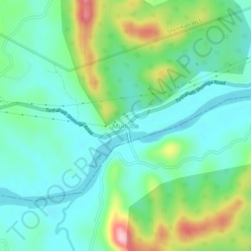 Carte topographique Muduba, altitude, relief
