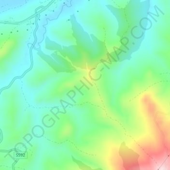 Carte topographique Pizzuta, altitude, relief