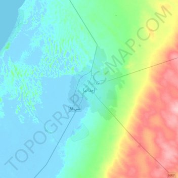 Carte topographique Ajdabiya, altitude, relief
