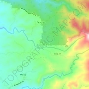Carte topographique Sapang Bulac, altitude, relief