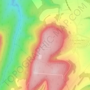 Carte topographique Mont Afrique, altitude, relief