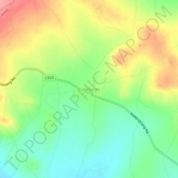 Carte topographique Kandiege, altitude, relief